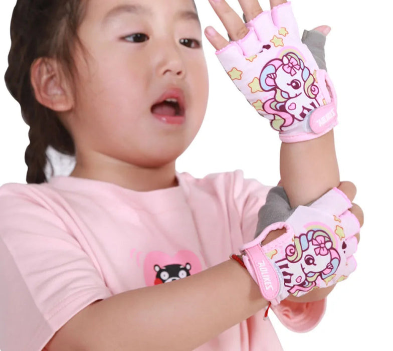 Child Cycling Gloves Half Finger Sports Gloves For Boys & Girls Fits Mountain Bikes & Skateboards Kids Bicycle Gloves