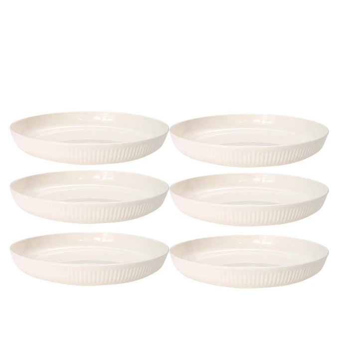 2 / 4 / 6 Piece Reusable Beige Plastic Plates