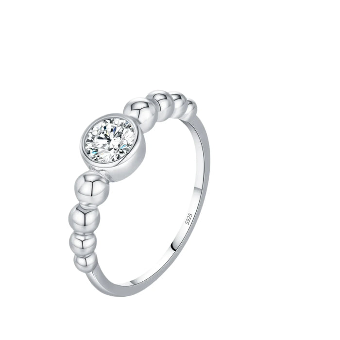 925 Sterling Silver 0.5Ct Vvs1 Moissanite Stackable Ring For Women