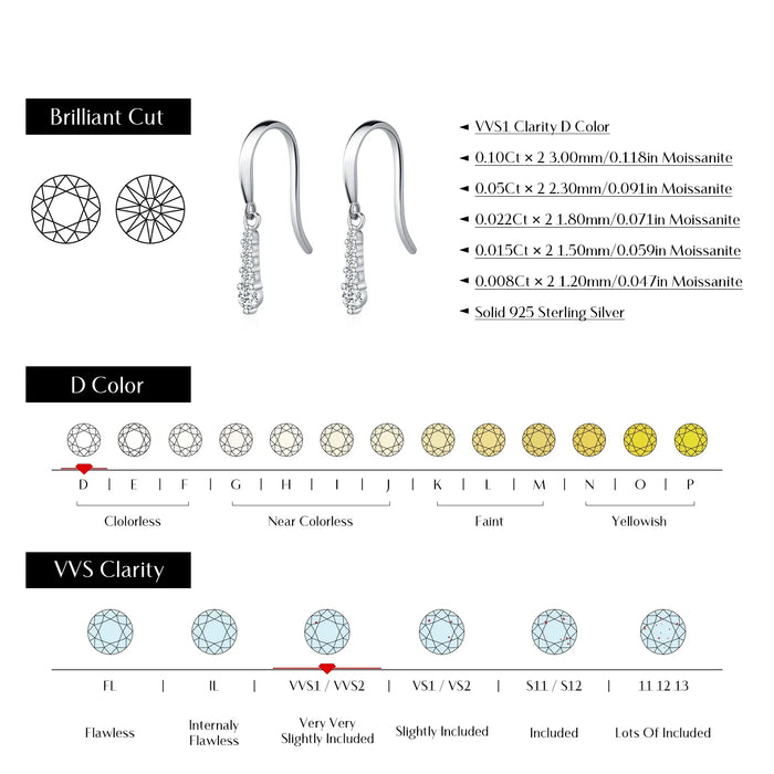 925 Sterling Silver Dazzling Water Drop Earrings In