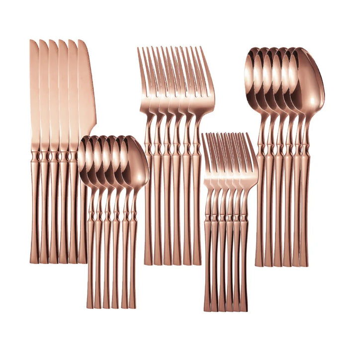 30 Piece Rust Resistant Flatware Set For Restaurants Parties Weddings