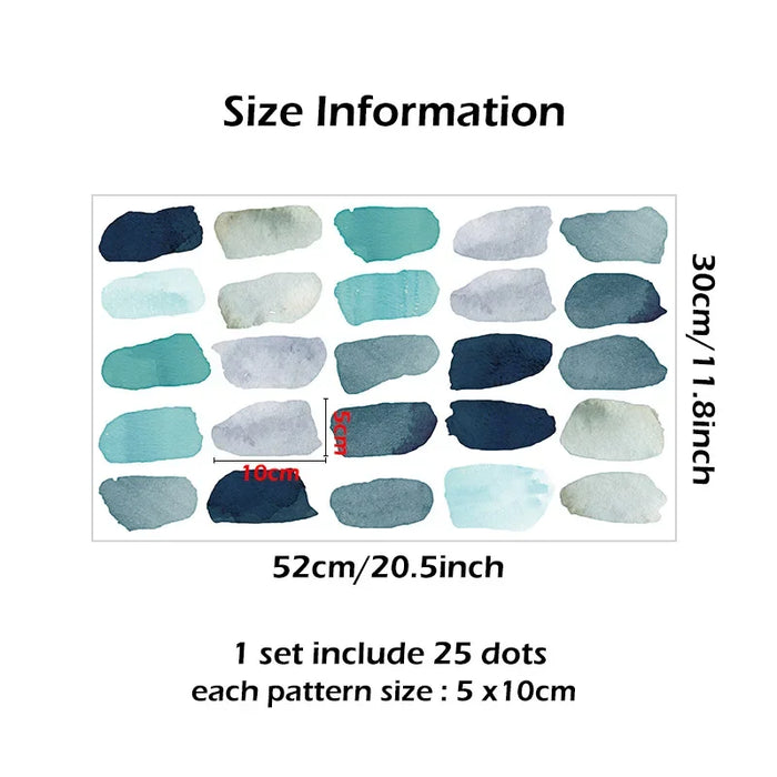 25 Watercolour Paint Strokes Wall Stickers For Kids Room Decor