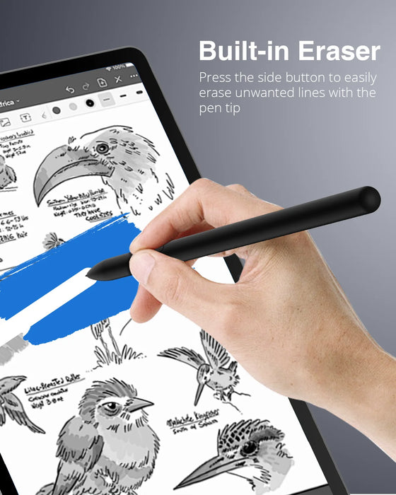 For Samsung Galaxy Tab S10 Fe / S9 Fe Series Stylus Pen With Eraser & 5 Replacement Nibs Precise Writing Palm Rejection