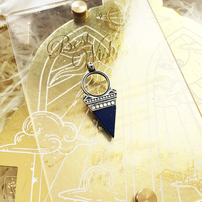 925 Sterling Silver Blue Triangle Pendant Mysticism Gift For Women & Men