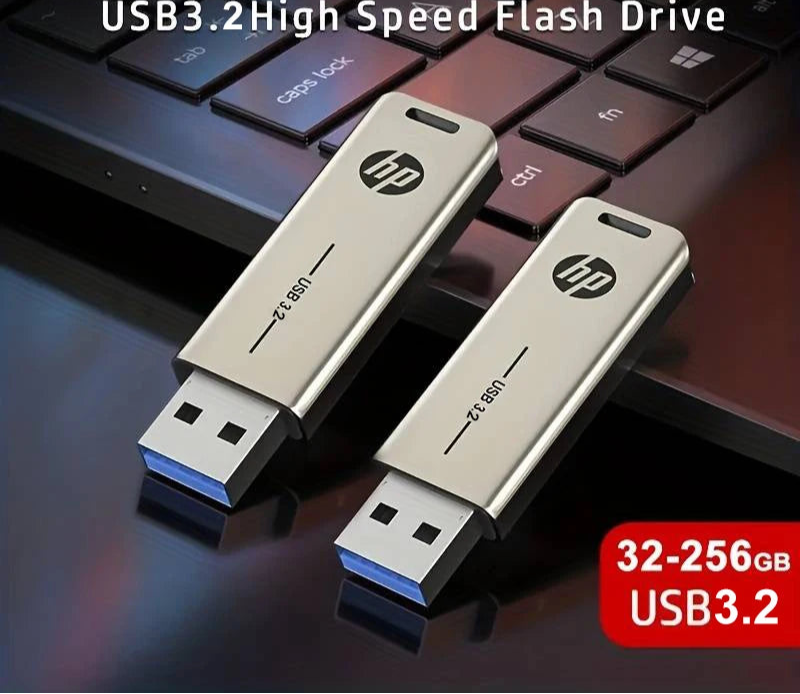 HP High Speed Usb3.2 Flash Drive 32gb / 64gb / 128gb / 256gb Metal Car Music Design