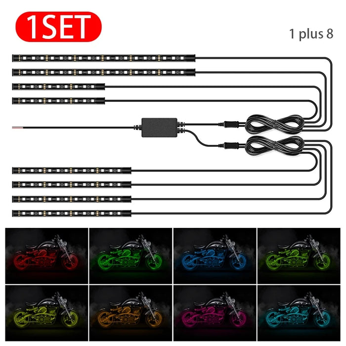 Rgb Led Car / Motorcycle Ambient Lamp Waterproof Sound Control Flexible 5050 Smd