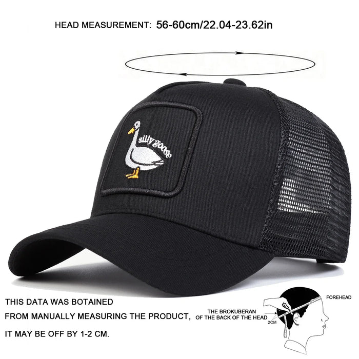 Embroidered Duck Baseball Cap Adjustable Sun Hat For Outdoor Activities