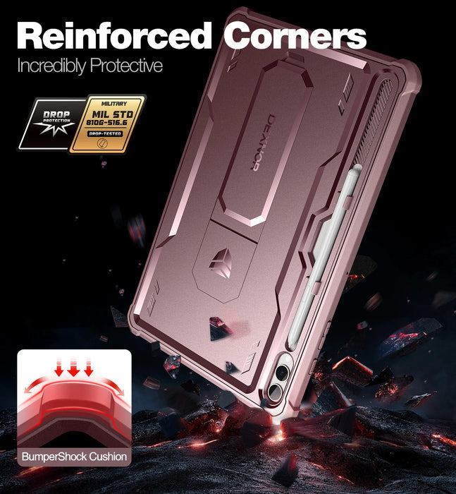 For Samsung Galaxy Tab S10 Plus Built In Screen Protector & Kickstand With Pen Holder Heavy Shockproof Full Body Protective Case