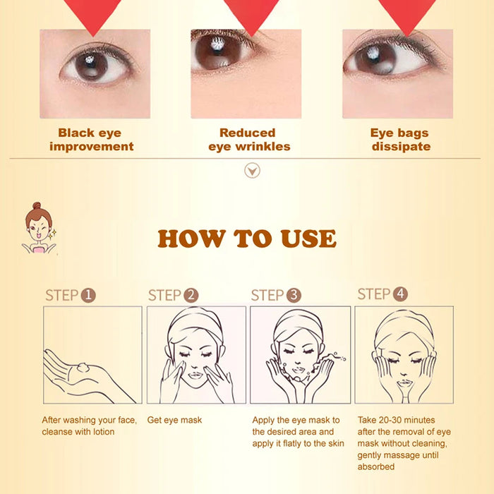 50 Pairs Gold Collagen Eye Mask For Dark Circles & Bags