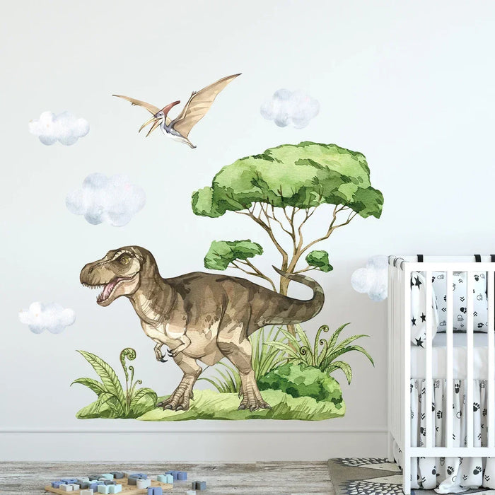 Watercolour Dinosaur Wall Stickers For Kids Room Decor