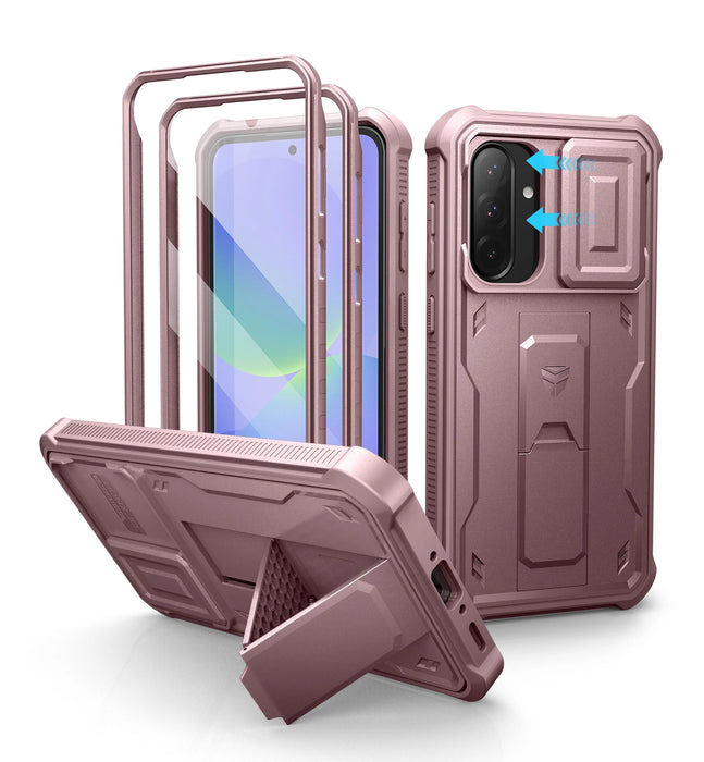 For Samsung Galaxy A36-5G Heavy Duty Military Grade Protection Shockproof Holder With Bulit-In Magnetic Slide Camera Case
