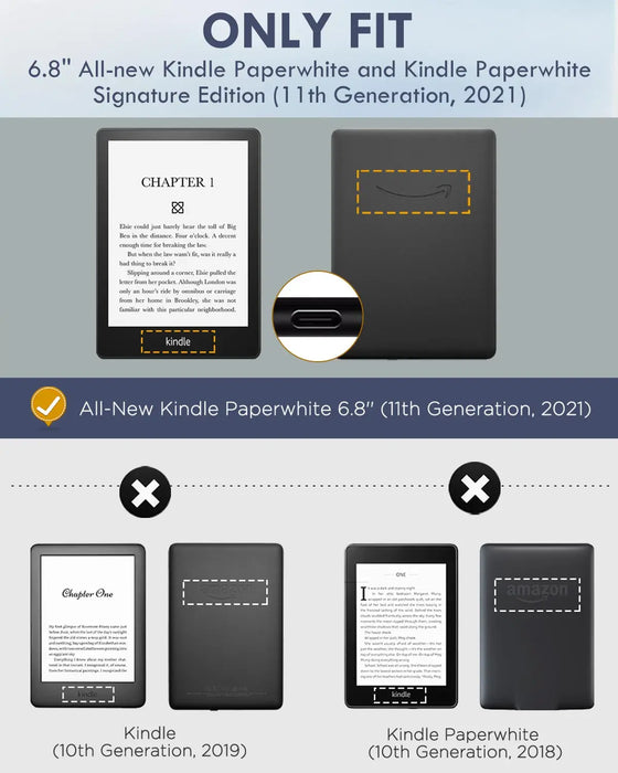 For 6.8 Inch Kindle Paperwhite 11Th Generation-2021 Ultra Clear Soft Flexible Transparent Tpu Back Case Light Shell Wake Sleep