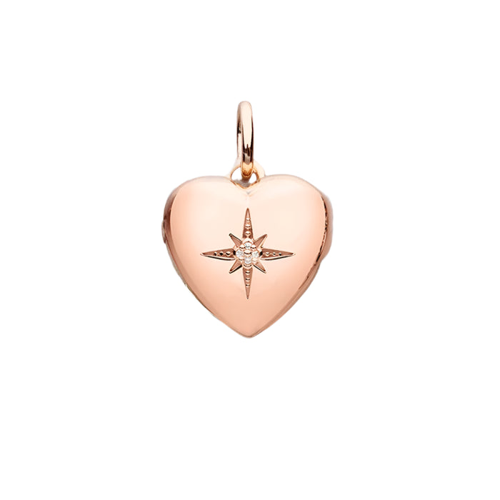 925 Sterling Silver Romantic Heart Locket With Star Pendant Fine Jewelry Gift For Women