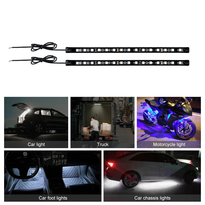 Universal Waterproof Trunk & Hood Foot Lights Diy Car & Motorcycle Ambient Led Strip 12V