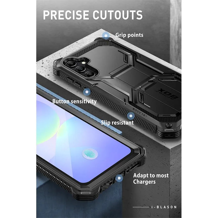 For Samsung Galaxy A36 Armorbox Full-Body Rugged Shockproof Phone Case With Built-In Screen Protector & Stand