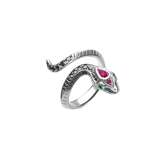 925 Sterling Silver Boho Serpent Ring Seduction