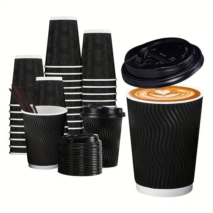 Convenient Disposable Coffee Cups With Lid And Straws