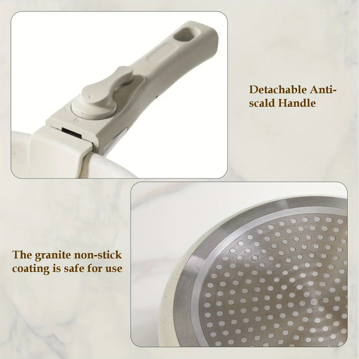 12 Piece Nonstick Induction Cookware Set With White Granite Finish