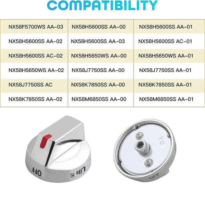 3 Pieces Dg64-00473A Burner Dial Knob Range Oven Replacement For Samsung Top Burner Range Oven Gas Stove Knob