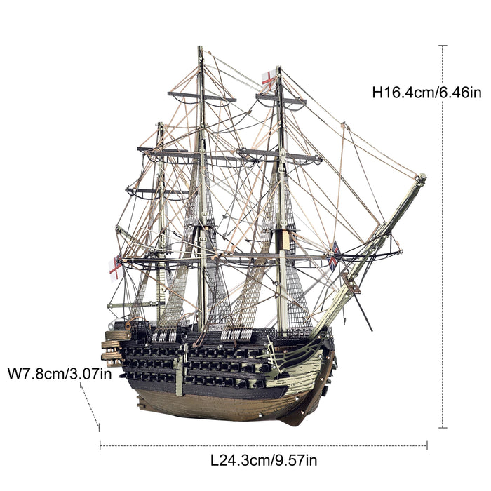 3D Metal Hms Victory Ship Model Puzzle Set For Adult Brain Teasers