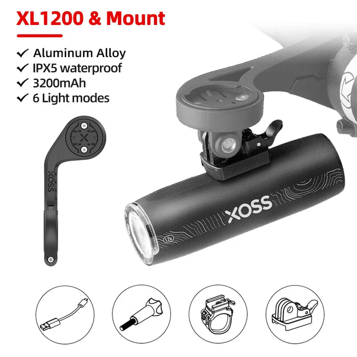 Waterproof Rechargeable Bike Light 1200 Lm