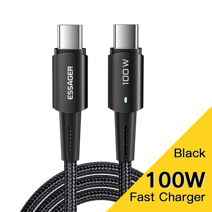 Usb C Cable 100W Pd Qc 4.0 3.0 Usb Type C Cable Fast Charging Cable Type C For Macbook Pro Samsung Xiaomi Charge Cable