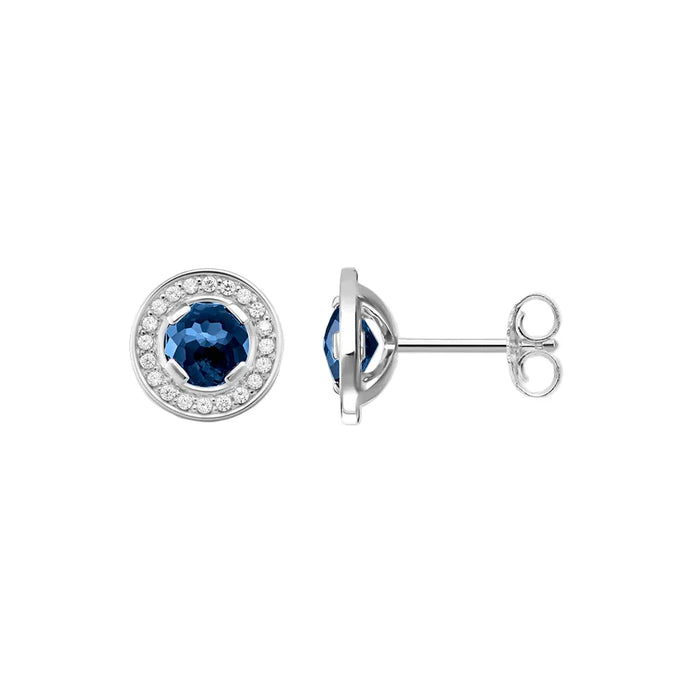 925 Sterling Silver Blue Luna Earrings Europe Style Gift For Women