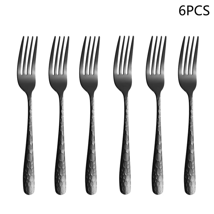 4 / 6 / 16 / 24 Piece Black Stainless Steel Cutlery Set 24 Piece For Home Kitchen And Holiday Dinners