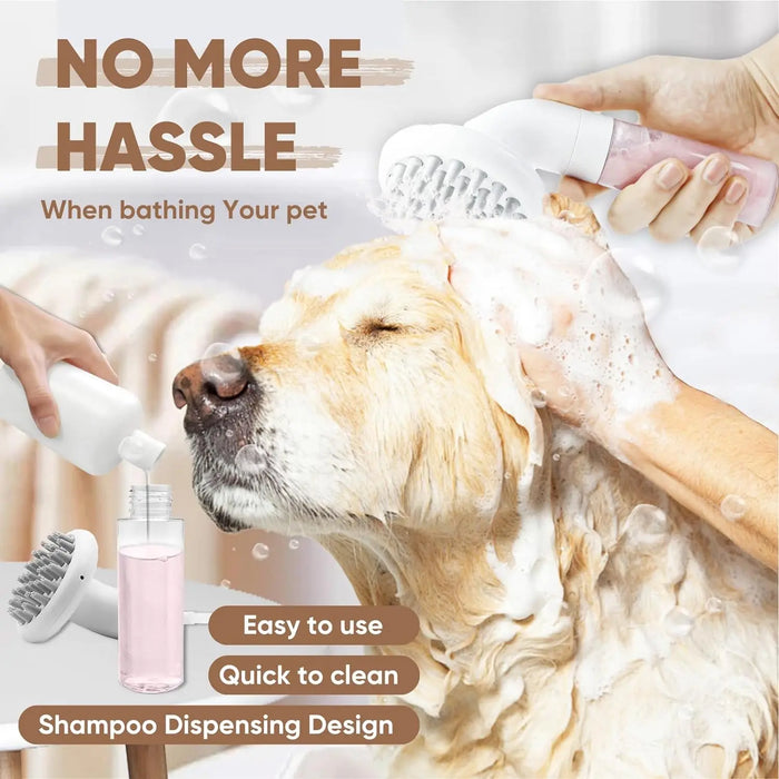 3 In 1 Dog Bath Brush Soft Silicone Grooming Massage