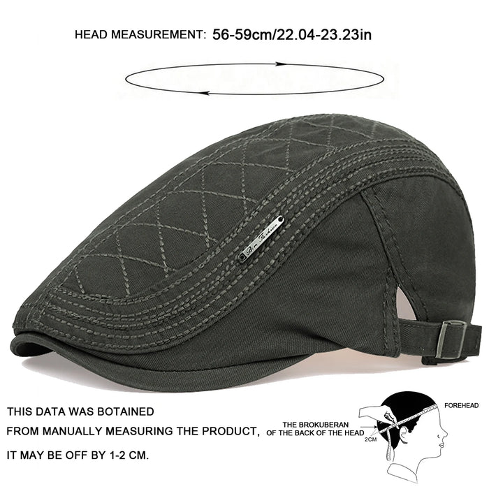 Men Newsboy Cap Adjustable Flat Beret For Spring & Summer