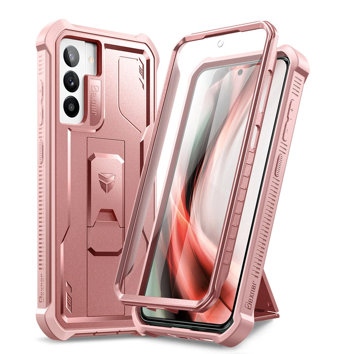 For Samsung Galaxy S21 Fe Shockproof Holder Shell Armor Rugged Military Bracket Case With Built-In Screen Protector