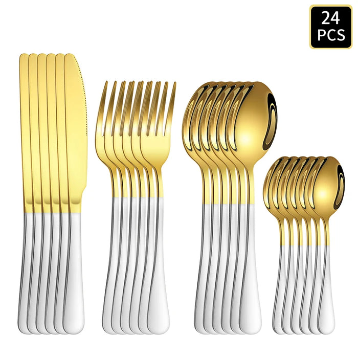 4 / 6 / 16 / 24 Piece Stainless Steel Cutlery Set For Home Restaurant Hotel Party