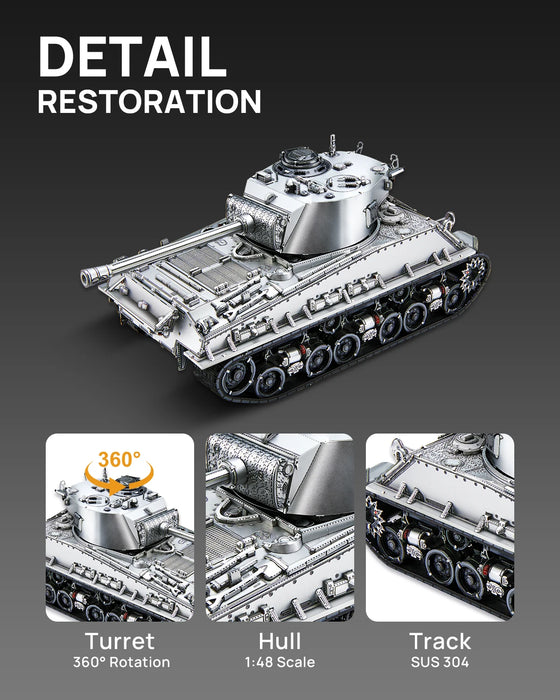 3D Metal M4 Sherman Tank Puzzle Kit For Adults