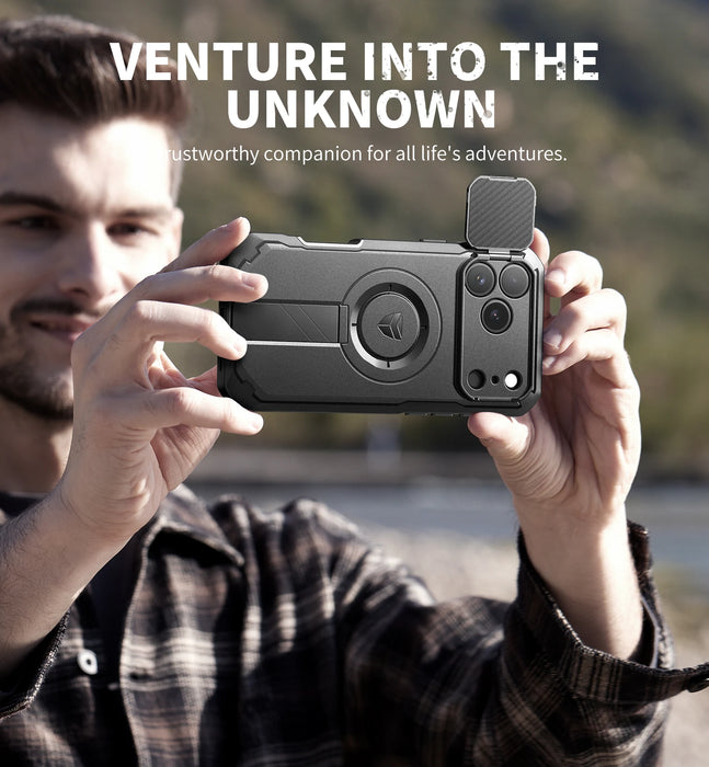 For Iphone 17 Pro Max Shockproof Magnetic Protective Case With Camera Case & Adjustable Kickstand Compatible With Magsafe