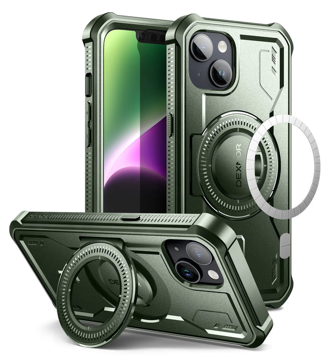 For Iphone 14 / 13 Magsafe Shockproof Rugged Bumper Case Protective With Built In Screen Protector
