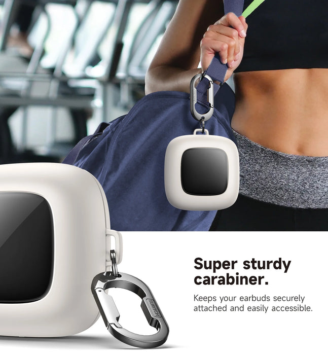 For Beats Powerbeats Pro Earbuds Full-Bodydrop Protection Case With Magnetic Lid Lock & Carabiner