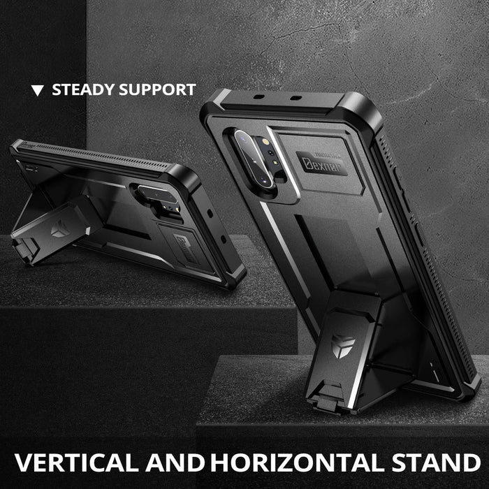 For Samsung Galaxy Note10 Plus Full Body Bumper Military Grade Armor Shockproof Holder Case With Built In Screen Protector