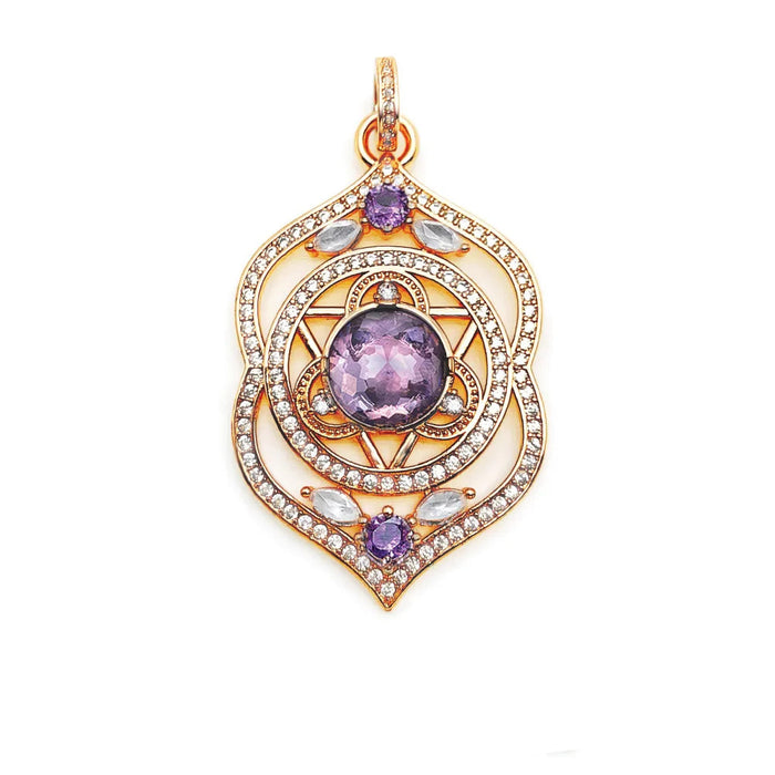 925 Sterling Silver Rose Gold Pendant Third Eye Chakra Fashion Jewelry For Women
