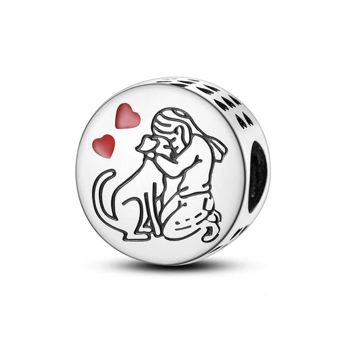 925 Sterling Silver Dog Charms For Women Fine Diy Jewelry