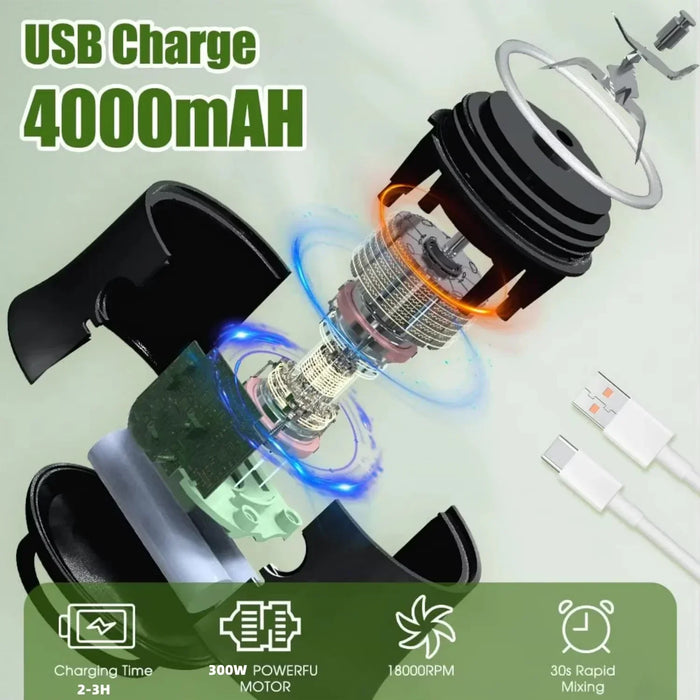 4000Mah 180W Usb Portable Juicer Cup