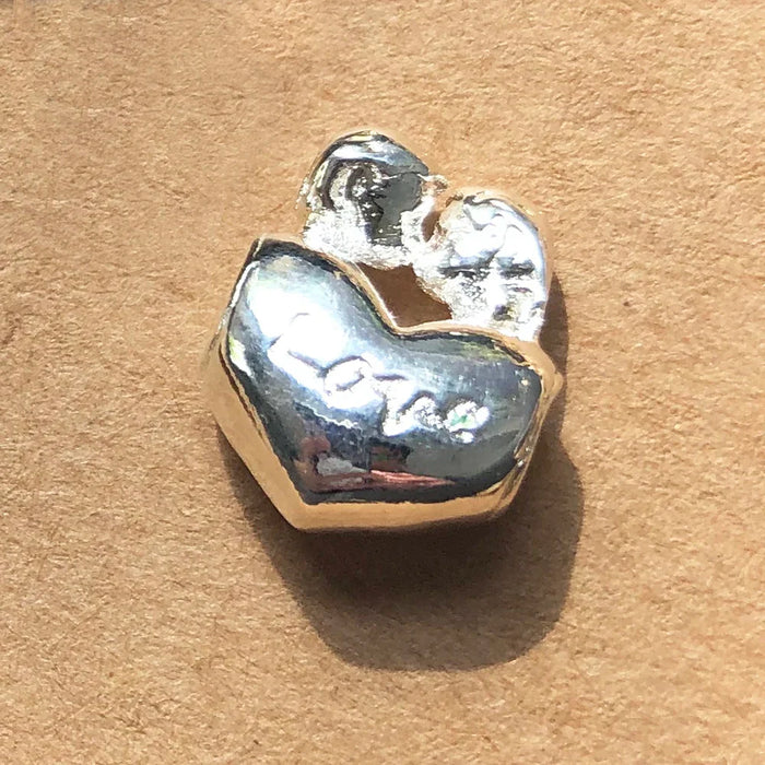 925 Sterling Silver Romantic Kissing Lovers Heart Charm Bead For Europe Bracelets Gift For Women
