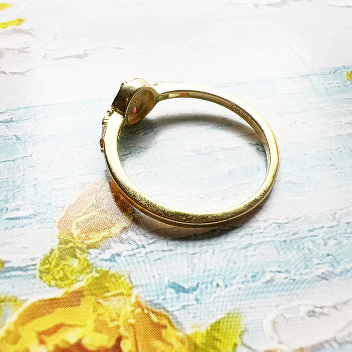 925 Sterling Silver Colourful Palm Tree Ring Boho