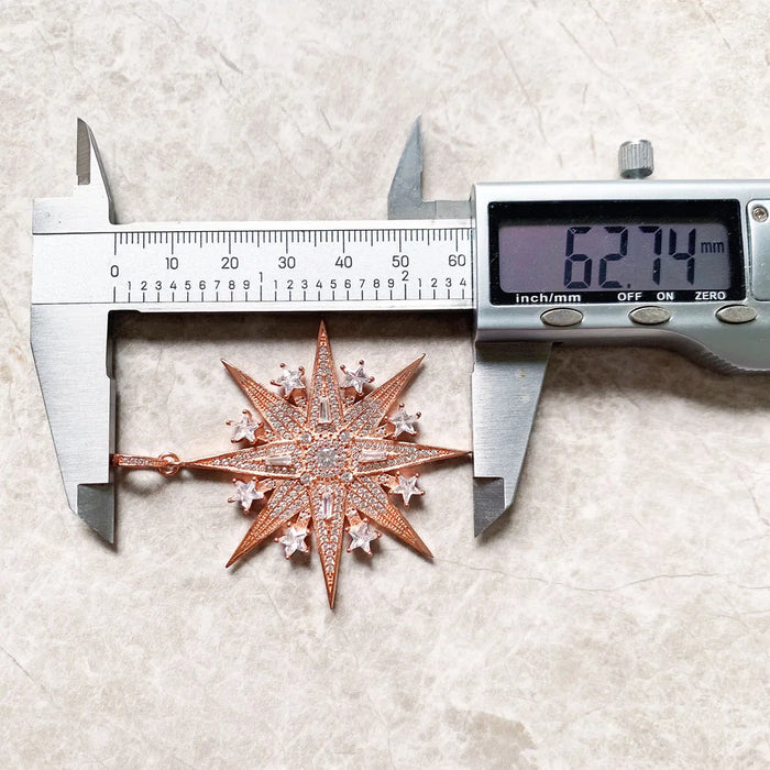 925 Sterling Silver Rose Gold Magic Star Pendant Gift For Women