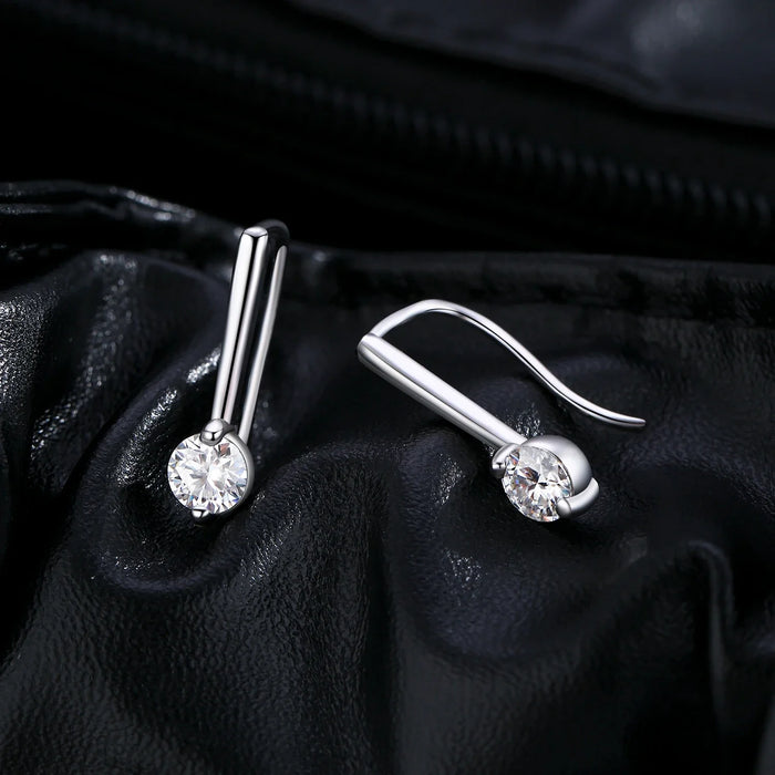 925 Sterling Silver Dazzling Dangle Moissanite Earrings