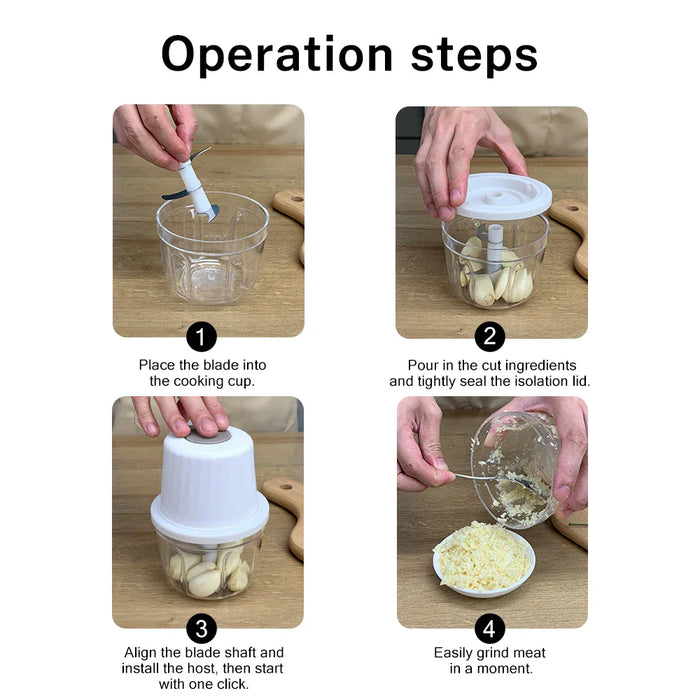 250Ml / 400Ml Wireless Electric Garlic Crusher & Chopper