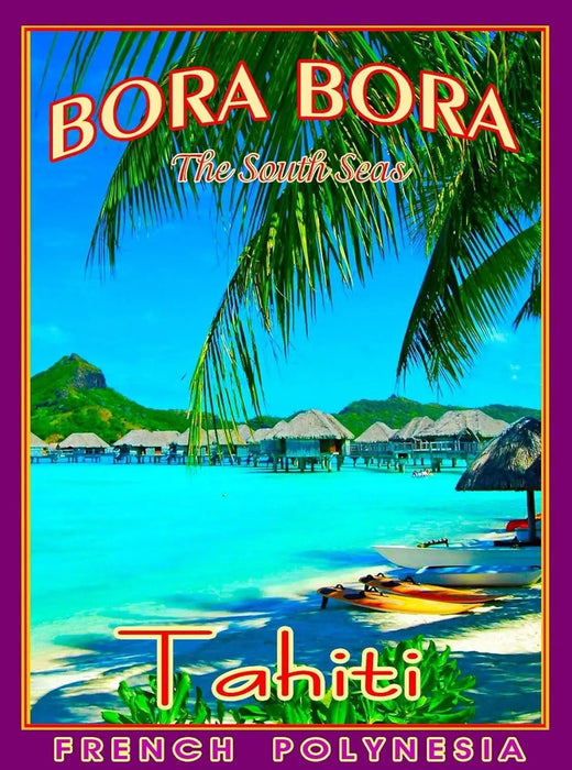 French Polynesia Bora Bora Metal Wall Plaque