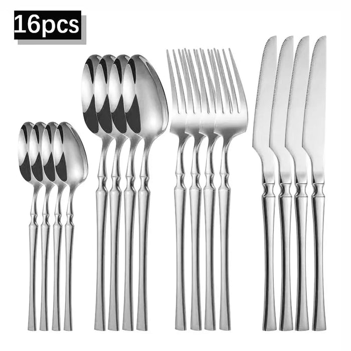 4 / 16 / 24 Piece Stainless Steel Cutlery Set For Restaurant Banquets