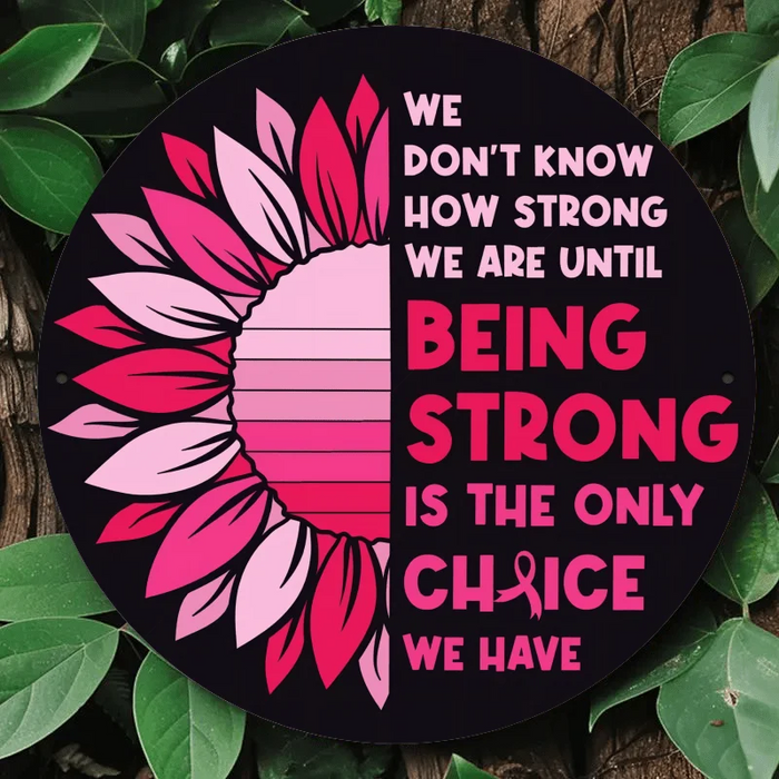Inspirational Breast Cancer Awareness Iron Sign 8X8 Inch Home Decor