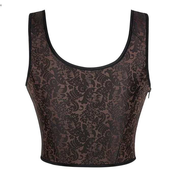 Steampunk Retro Bustier Strap Vest Tank Top Coffee Corset Plus Size Xs-6Xl
