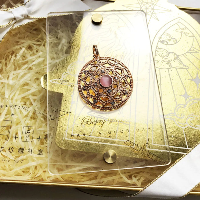 925 Sterling Silver Romantic Rose Gold Lotus Pendant Jewelry For Women